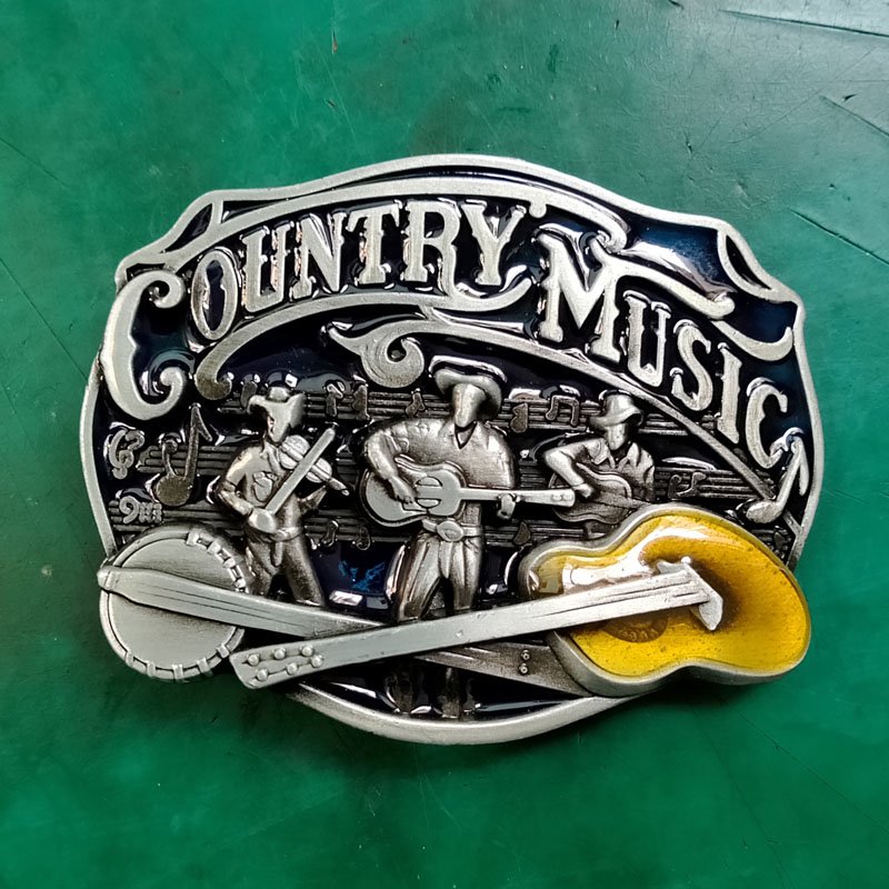 1 Pcs Country Music Guitar Luxury Men Western Cowboy Cowgirl Belt Buckle