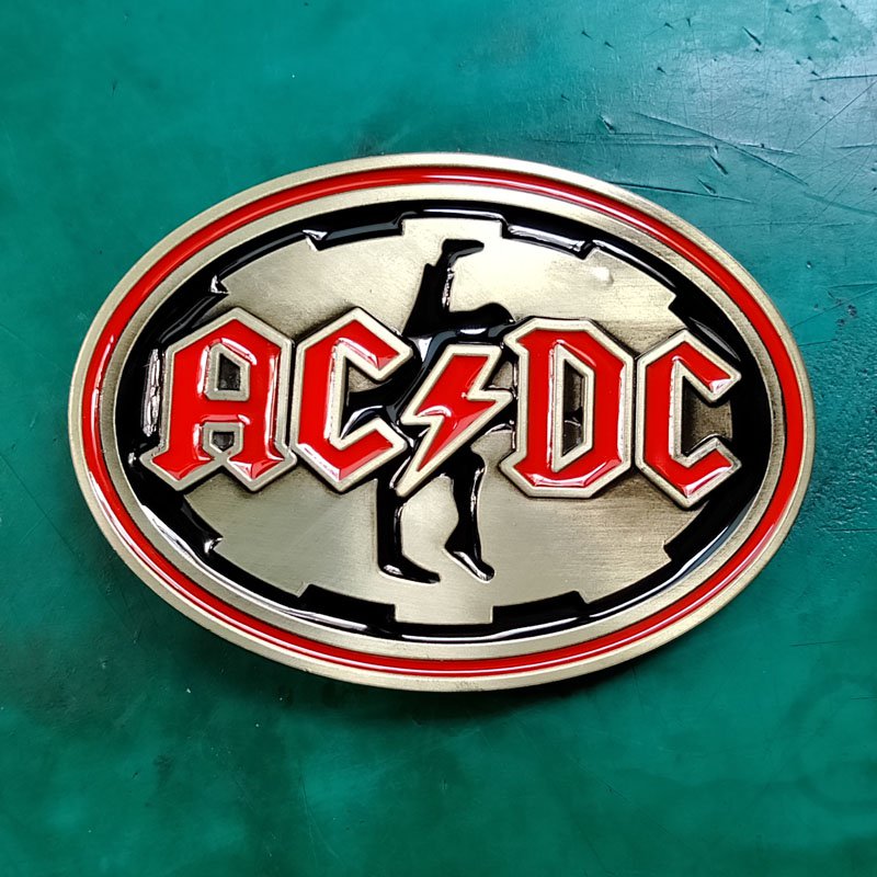 1 Pcs Bronze ACDC Music Luxury Men Western Cowboy Cowgirl Belt Buckle