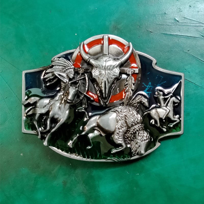 1 Pcs Indian Bull Head Luxury Men Western Cowboy Cowgirl Belt Buckle