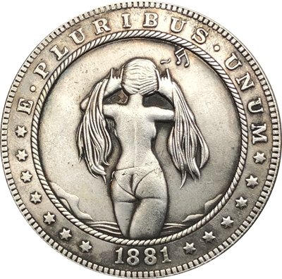 Hobo Nickel 1881-CC USA Morgan Dollar COIN COPY Type 80