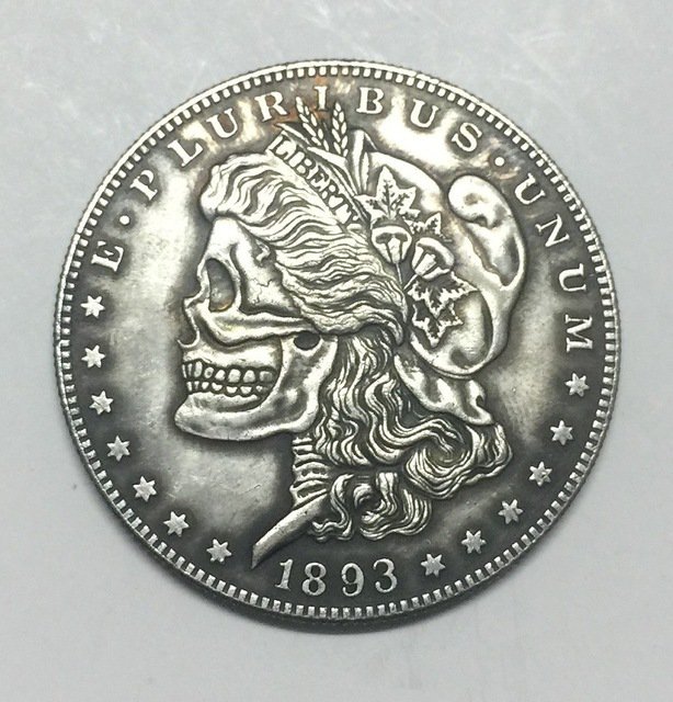Hobo Nickel two face 1893 USA Morgan Dollar COIN COPY