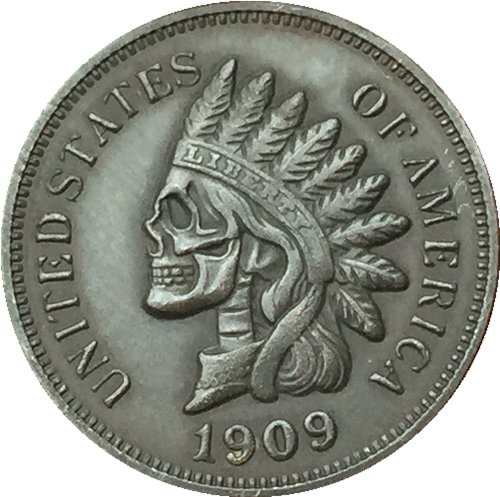 Hobo Nickel 1909-S Indian head cents COIN COPY
