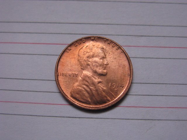 1914-S Lincoln Penny Coins Copy 95% coper