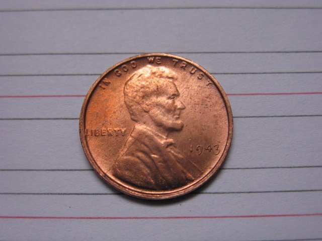 1943 Lincoln Penny Coins Copy 95% coper