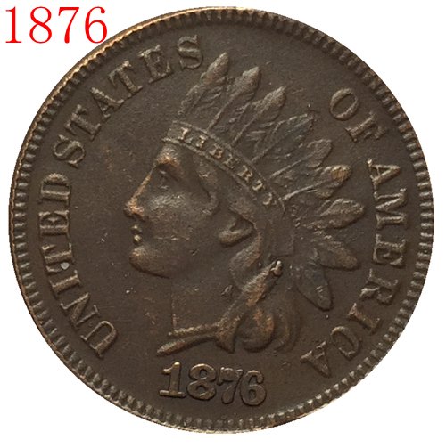 1876 Indian head cents coin copy