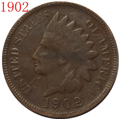 1902 Indian head cents coin copy