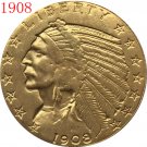 24-K gold plated 1908 $5 GOLD Indian Half Eagle Coin Copy