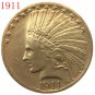 24-K gold plated 1911 $10 GOLD Indian Half Eagle Coin Copy
