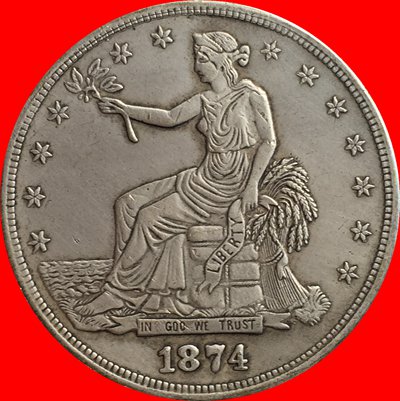 1874-CC Trade Dollar COIN COPY