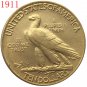 24-K gold plated 1911 $10 GOLD Indian Half Eagle Coin Copy