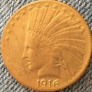 24- K gold plated 1916-S Indian head $10 gold coin COPY