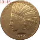 24-K gold plated 1914-S $10 GOLD Indian Half Eagle Coin Copy