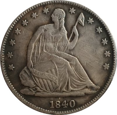 1840 Seted Liberty Half Dollar Coin Copy