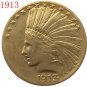 24-K gold plated 1913 $10 GOLD Indian Half Eagle Coin COPY