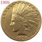 24-K gold plated 1909 $10 GOLD Indian Half Eagle Coin COPY