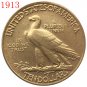 24-K gold plated 1913 $10 GOLD Indian Half Eagle Coin COPY