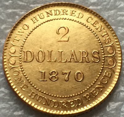 1870 Canada 2 Dollars gold coins copy