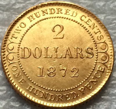 1872 Canada 2 Dollars gold coins copy