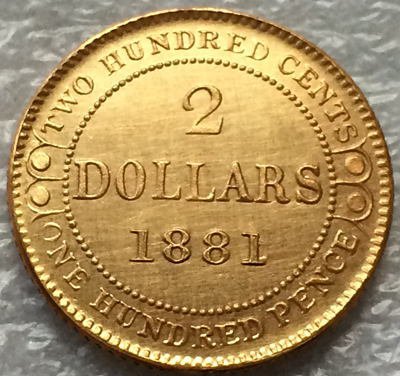 1881 Canada 2 Dollars gold coins copy