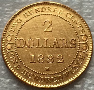 1882 H Canada 2 Dollars gold coins copy