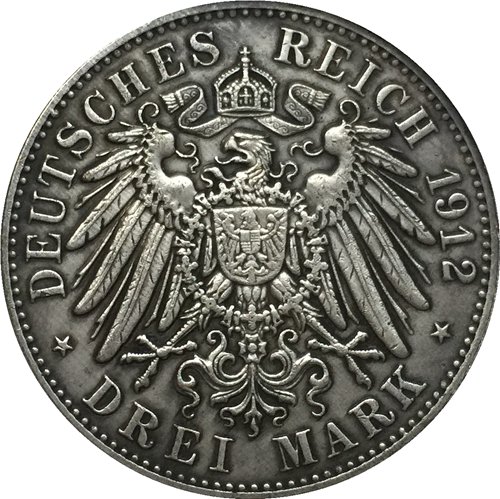 German 1912 3 Mark coin copy 38mm
