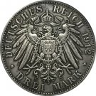 German 1912 3 Mark coin copy 38mm German 1912 3 Mark coin copy 38mm