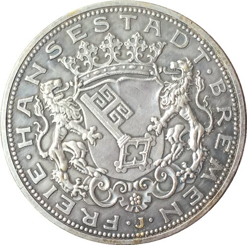 German 1906 5 Mark coin copy 38mm
