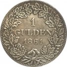 German 1861 1 Gulden coin copy 30MM