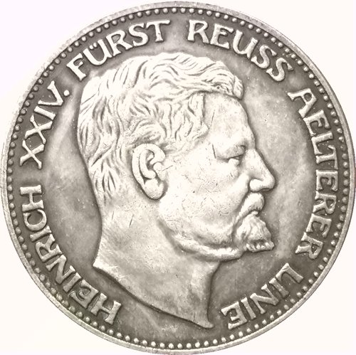 1909 German 3 Mark - Heinrich XXIV coins COPY 33MM