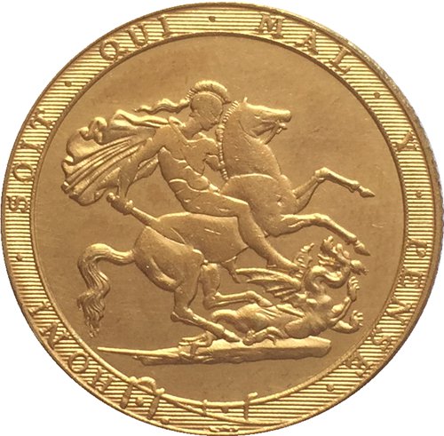 24 - K gold plated 1820 United Kingdom 1 Sovereign- George III coins copy