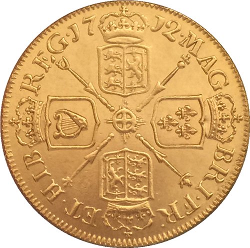 24 - K gold plated 1712 United Kingdom 1 Guinea - Anne coins copy