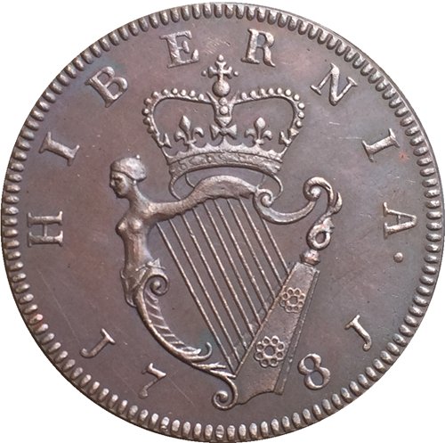 Ireland George III 1/2 Penny 1781 coins copy
