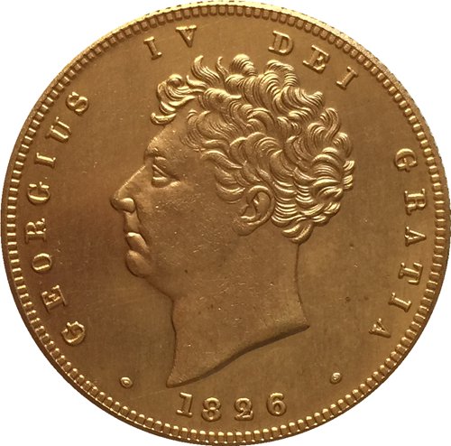 24 - K gold plated 1826 United Kingdom 2 Pounds-George IV copy coins