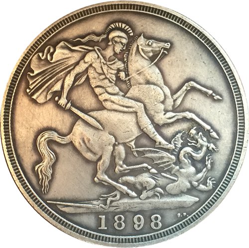 uk 1898 1 Crown - Victoria 3rd portrait copy coins