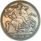 uk 1898 1 Crown - Victoria 3rd portrait copy coins
