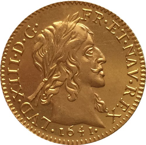 24 - K gold plated 1641 France Louis XIII coins copy