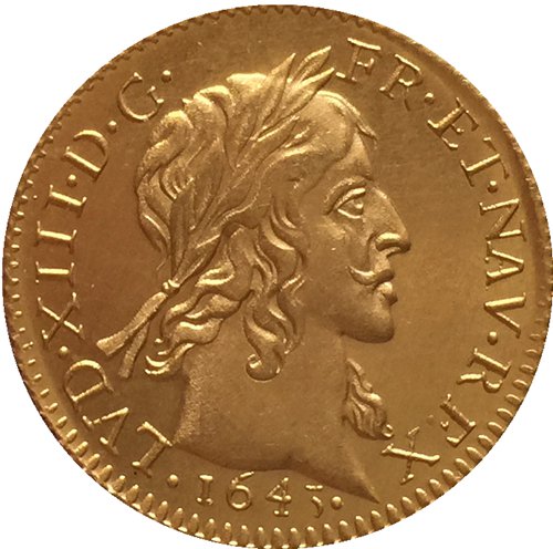 24 - K gold plated 1643 France Louis XIII coins copy