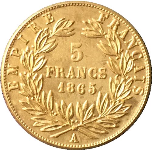 1865 France 5 Francs - Napoleon III coins copy