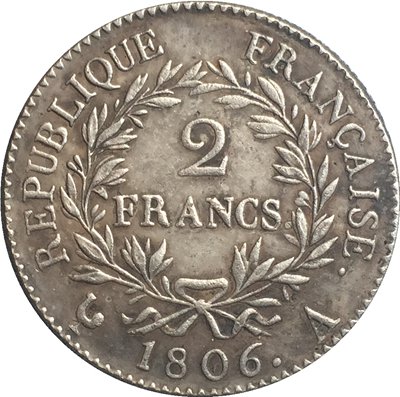 France napoleon I 1806 A 2 Francs coins copy