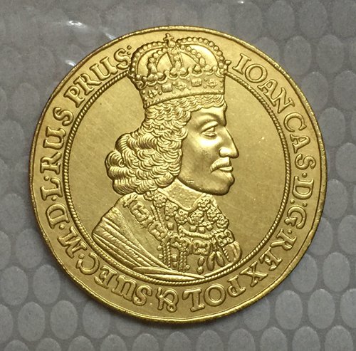 24-k Gpld-Plated 1649-1668 Poland coins COPY 32mm