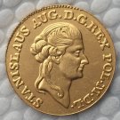 24 K gold plated Poland 1 Dukat 1789 COIN COPY 21mm