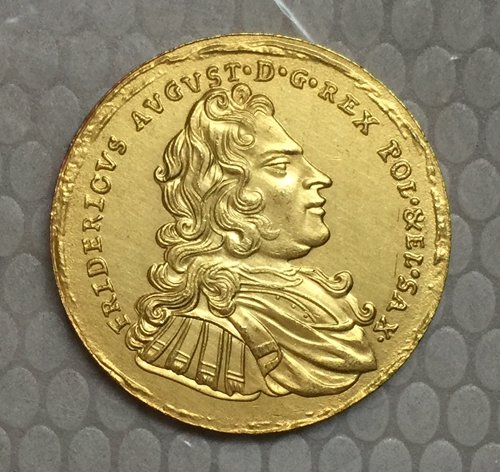 24-k Gold-Plated 1697 Poland coins COPY 27.6mm