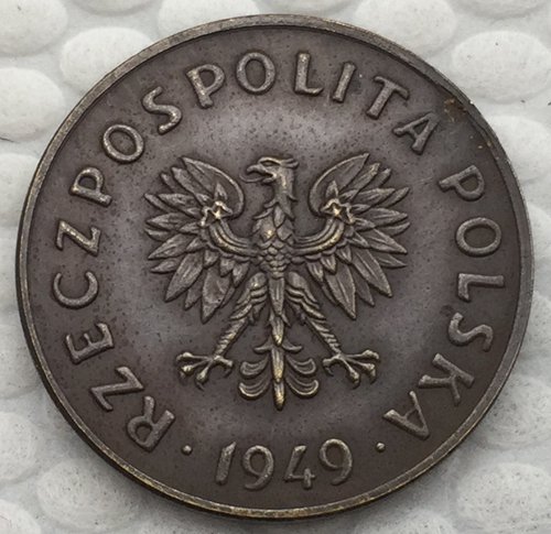Poland 5 Grosz 1949 COIN COPY 20mm