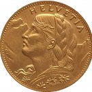 24 - K gold plated 1911 Switzerland 10 Franken coins copy