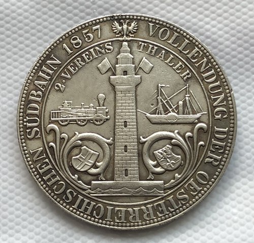 1857 Austria 3 1/2 Gulden COIN COPY 41MM