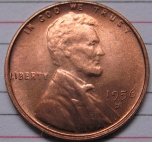 1956-D Lincoln Penny Coins Copy 95% coper