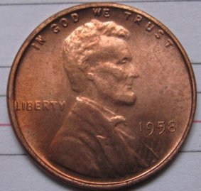 1958 Lincoln Penny Coins Copy 95% coper