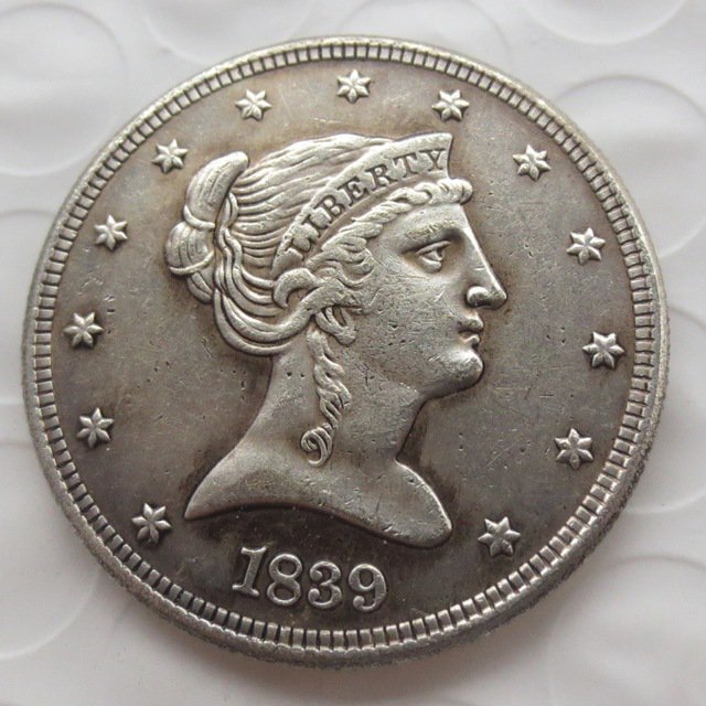 US 1839 Backward Head Half Dollar Patterns copy coin