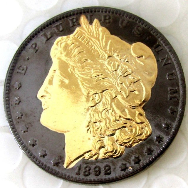 US BLACK RUTHENIUM 2-Sided Morgan Dollar 1892CC Gold Art Coins