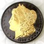 US BLACK RUTHENIUM 2-Sided Morgan Dollar 1892CC Gold Art Coins